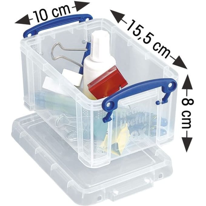 Opbergbox Really Useful 0.7 liter 155x100x80mm transparant wit