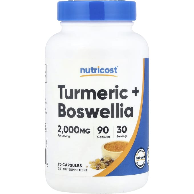 Nutricost, Curcuma + Boswellia, 90 Gélules