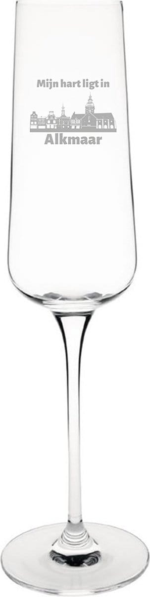 Gegraveerde Champagneglas 27cl Alkmaar