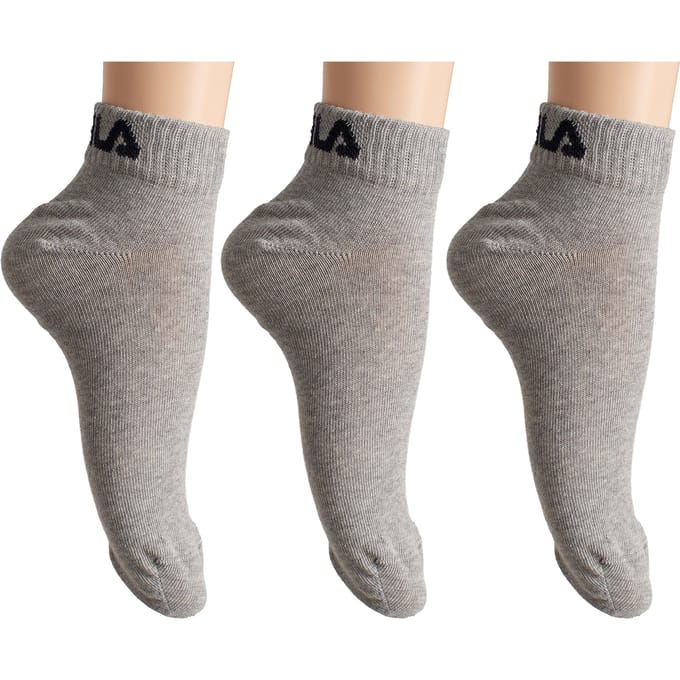 Fila - Ankle Socks 3-Pack - Grijze Enkelsokken - 35 - 38 - Grijs