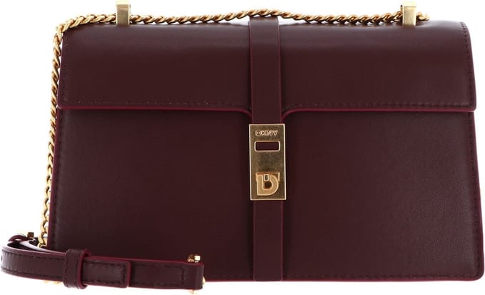 DKNY Leren Schoudertas Alora Flap Shoulder Bag Garnet Wijnrood