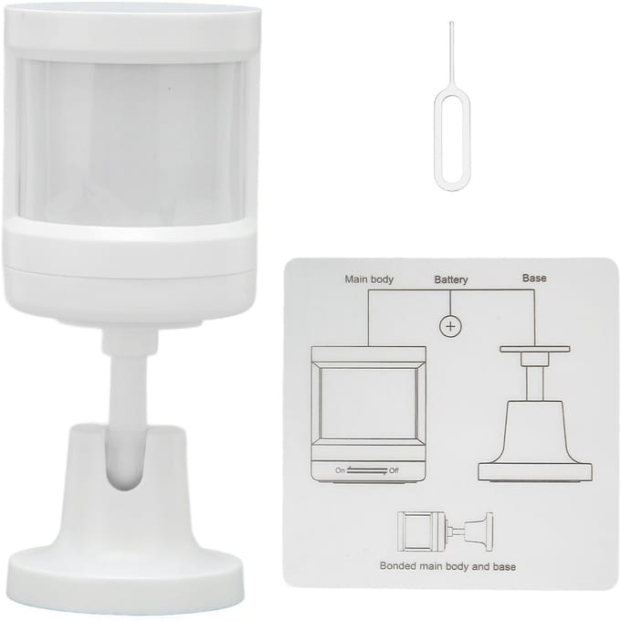 Infrarood Bewegingssensor Alert Bewegingssensor Alarm Detector Huisbeveiligingsmonitor voor Dagelijks Gebruik white
