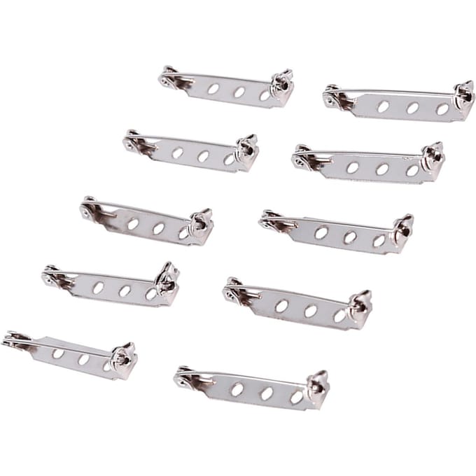50 stuks Brochespelden Broche Sluiting Achterkant Veiligheidssluiting Rollend DIY Knutsel 32mm white