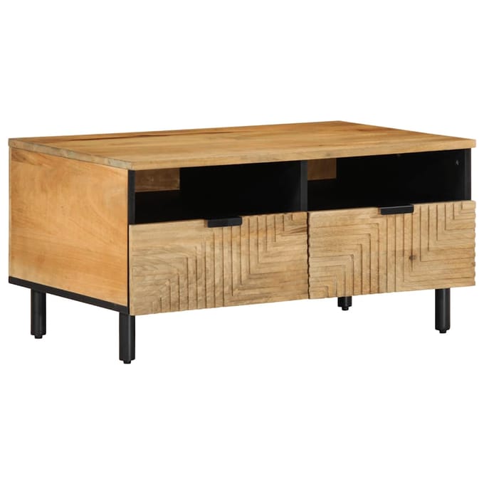 vidaXL - Salontafel - 80x54x40 - cm - massief - mangohout - bruin