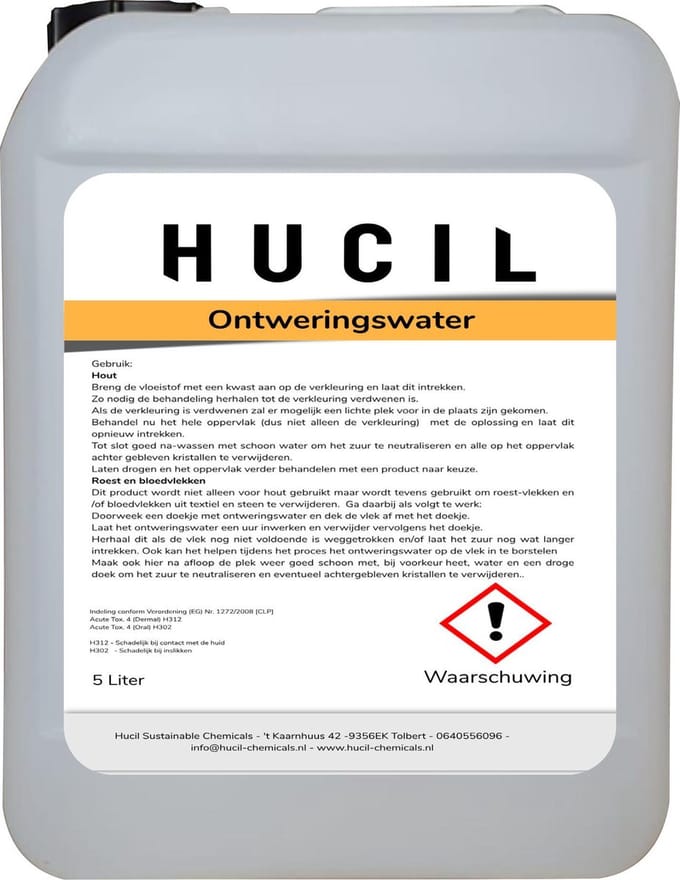 Ontweringswater met oxaalzuur- 5 liter - oxalic acid