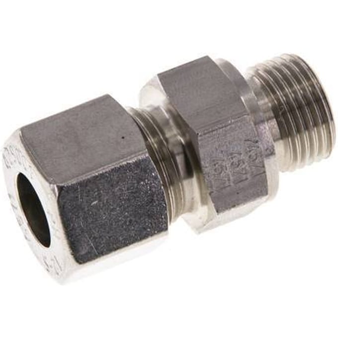 M18x1.5 Buitendraad x 12S RVS Rechte Snijring Koppeling 630 Bar DIN 2353 - FL2S-MC-ST-M18-12-S