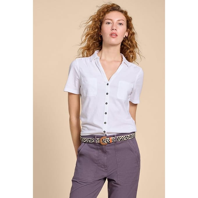 White Stuff Penny Pocket Embroidered Shirt Pale Ivory Taglia: 16 | Magliette intime Outlet | Donna | Bianco