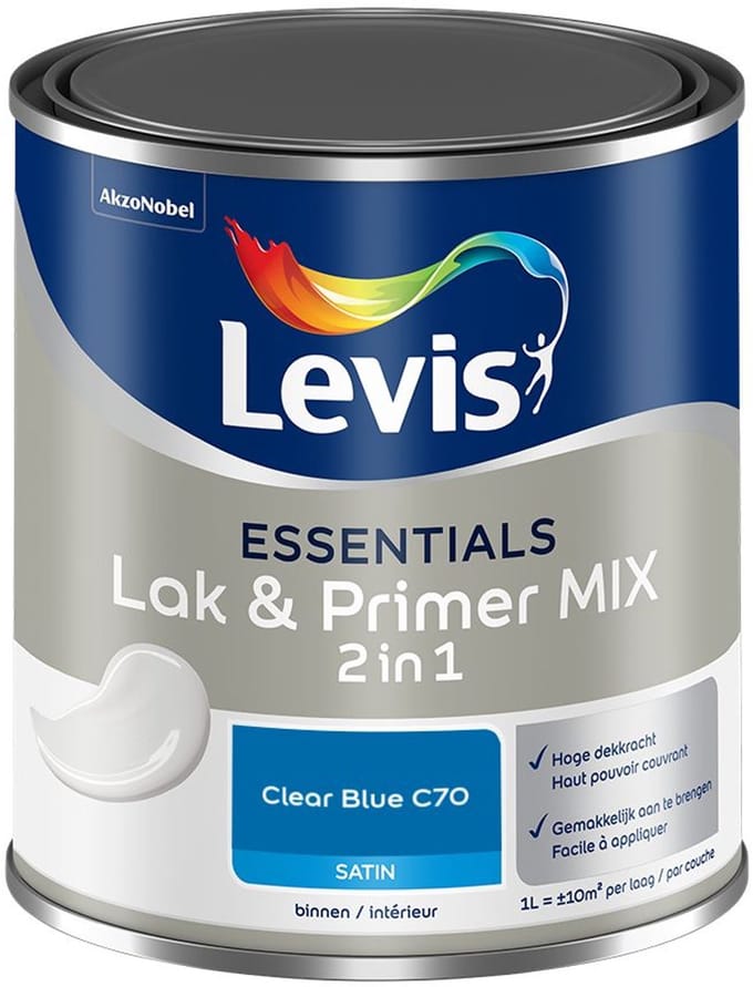 Levis - Essentials Lak & Primer Mix - Clear Blue C70 - Mengverf - 1 L