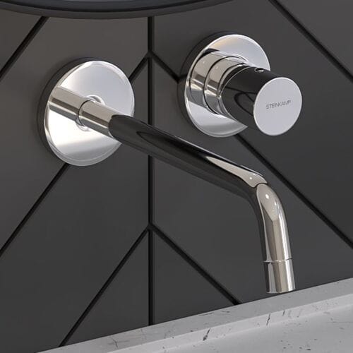 Steinkamp Living wall-mounted basin mixer, projection 17.8 cm incl. base body 62015CRST