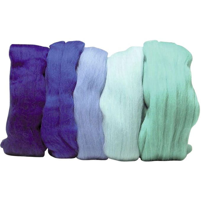 Merino topjes mixen, superfijn - Blauwe tinten