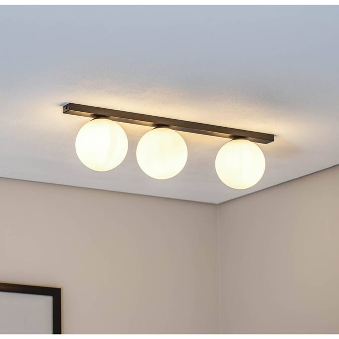 EMIBIG LIGHTING Plafondlamp Fit, zwart/opaal, 3-lamps