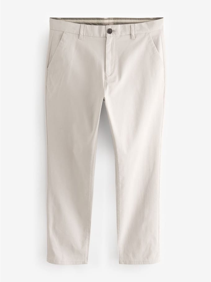 Next - Heren - Stretch chinobroek met rechte pasvorm - Crème