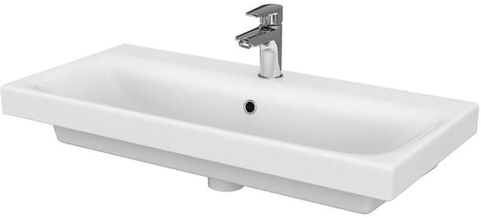 Cersanit Moduo - Wastafel 80x38 cm, met overloop, kraangat, wit K116-012