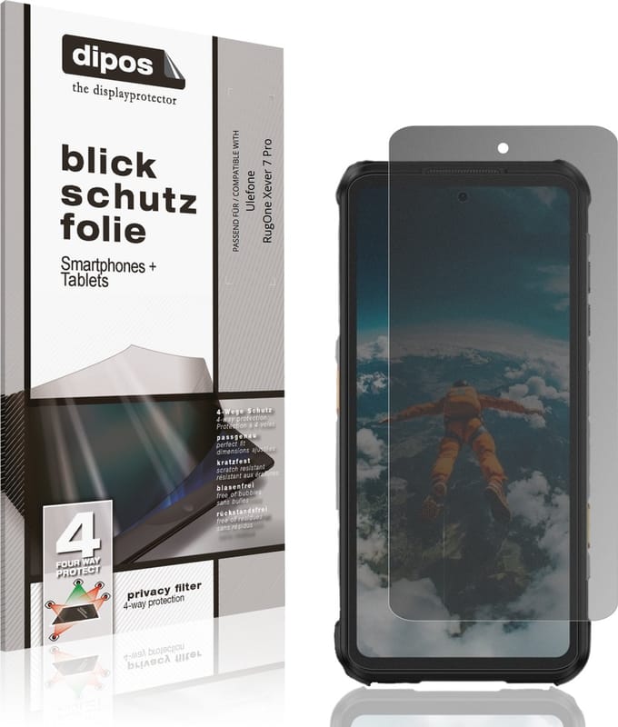 dipos – Matte Privacy Screenprotector geschikt voor Ulefone RugOne Xever 7 Pro | Anti-Spy Beschermfolie