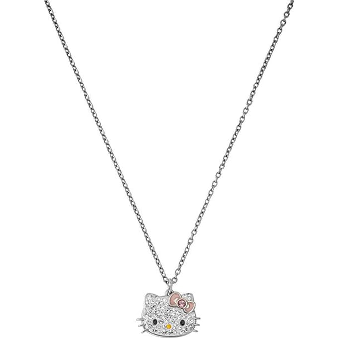 Swarovski Hello Kitty Creatief Ontwerp Kristallen Ketting Damesketting Zilver 5013195 Box white