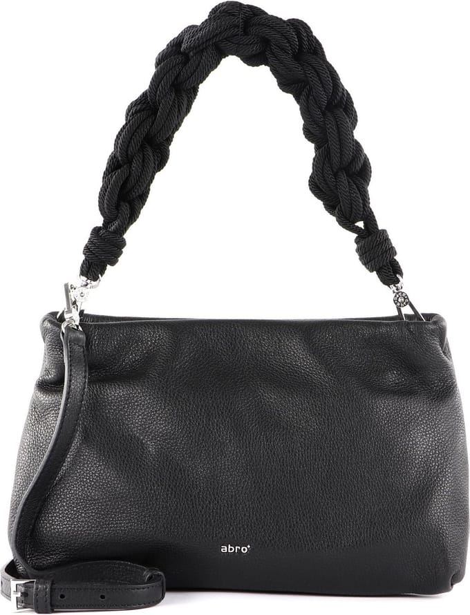 abro Leren Schoudertas Leather Dalia Shoulder Bag Ines Black / Nickel Zwart