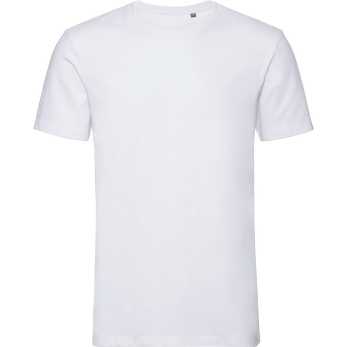 Russell Heren Authentiek Puur Organisch T-Shirt (Wit)