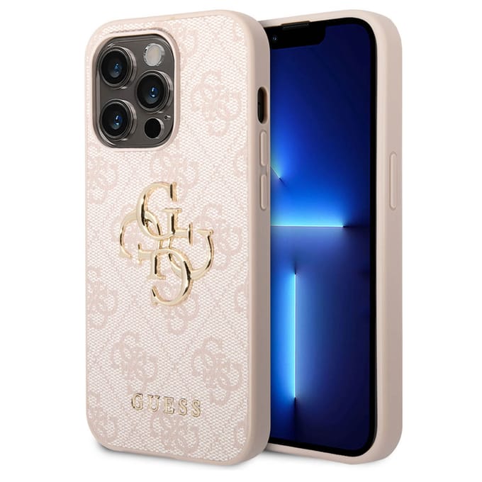 Guess 4G Metal Logo Back Case - Apple iPhone 15 Pro (6.1") - Roze