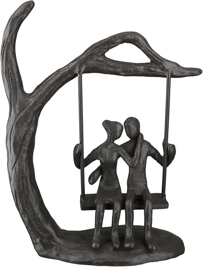 Gilde Handwerk - Beeld - Sculptuur - Ontdekken - Metaal - Liefde - 5.5x13x16.5cm cm