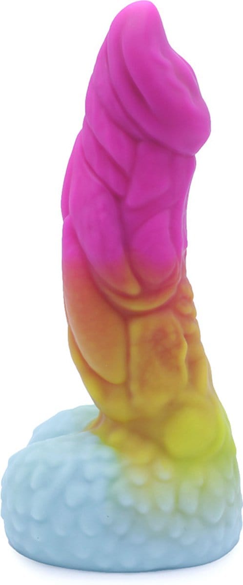 Kiotos Monstar - Dildo Beast No. 49 - Roze/Wit/Geel