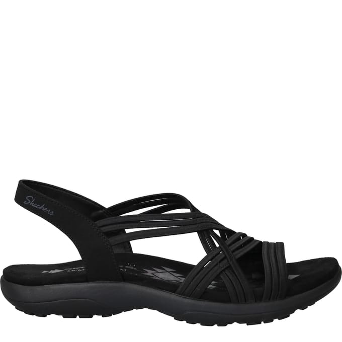 Skechers Reggae Slim - Simply Stretch Dames Sandalen - Black - Maat 41