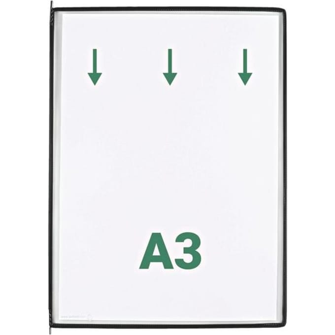 tarifold display panelen DIN A3, zwart, 10 stuks