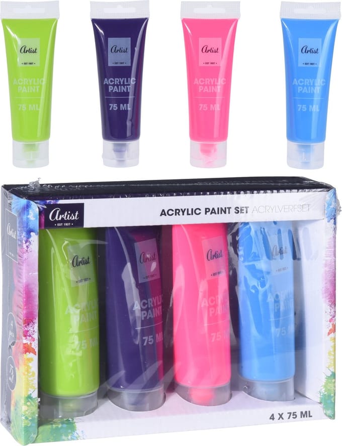 Verf acryl 4 stuks