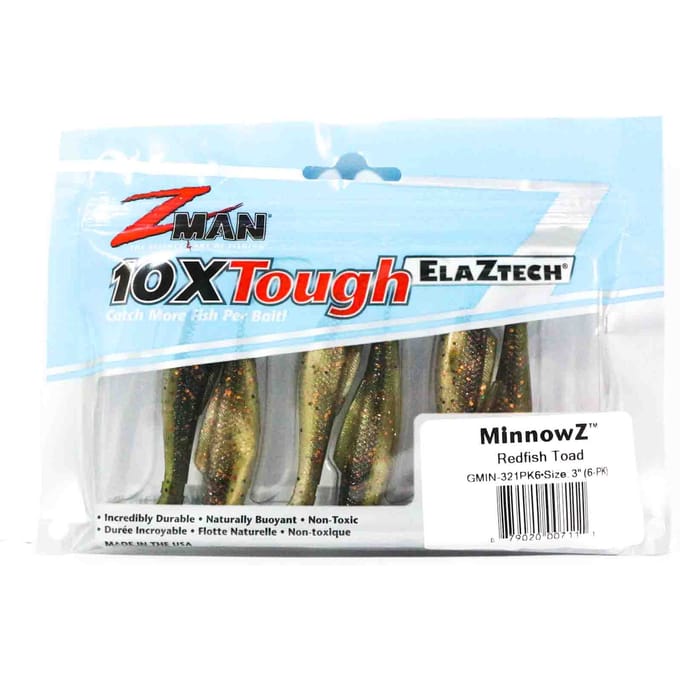 Zman Soft Lure MinnowZ 3 Inch 6/Pack Roodbaars Toad (7111)
