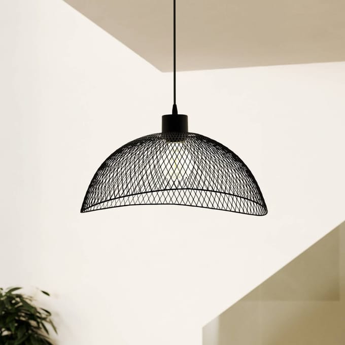 EGLO Pompeya hanglamp, lengte 45 cm, zwart, staal