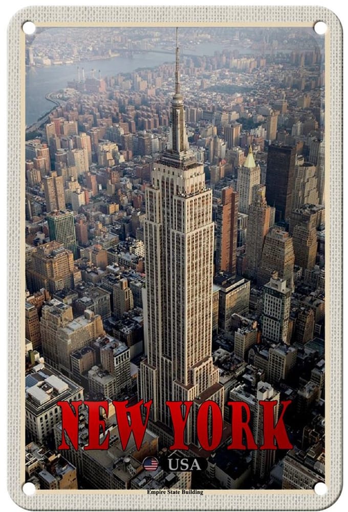 Blechschild Reise 12x18cm New York Empire State Building Dko Schild