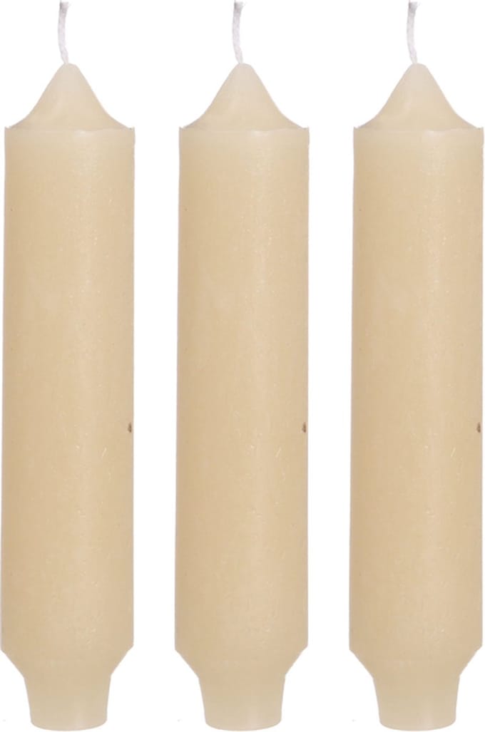 Palermo kaarsen set 3 stuks dia. 3.5 x H 17 cm creme Hortus