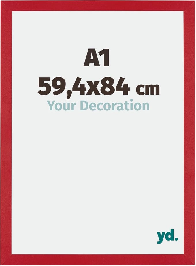Your Decoration - Fotolijst A1 59,4x84 cm - MDF - Rood - Mura