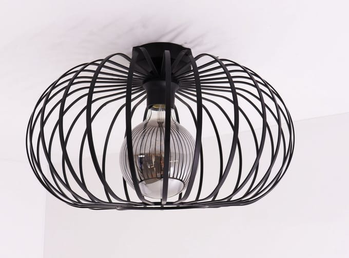 Plafondlamp - zwart metaal - 40cm