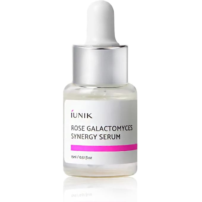 iUNIK Rose Galactomyces Sérum Miniature, 15ml - Sérum visage multifonctionnel TAILLE MINI