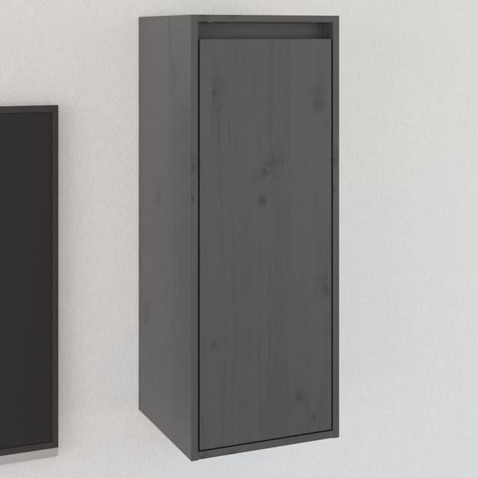 vidaXL - Wandkast - 30x30x80 - cm - massief - grenenhout - grijs