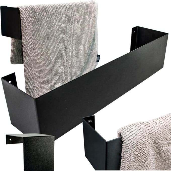 Zolta - LOFT Wandplank - Metaal - Handdoekhouder - Zwart