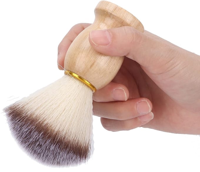 NTHProducts - Scheerkwast voor Mannen - Houten Handvat - Professioneel Scheeraccessoire - Luxe Scheerervaring - Perfecte Cadeau voor Vaderdag - Geschik...
