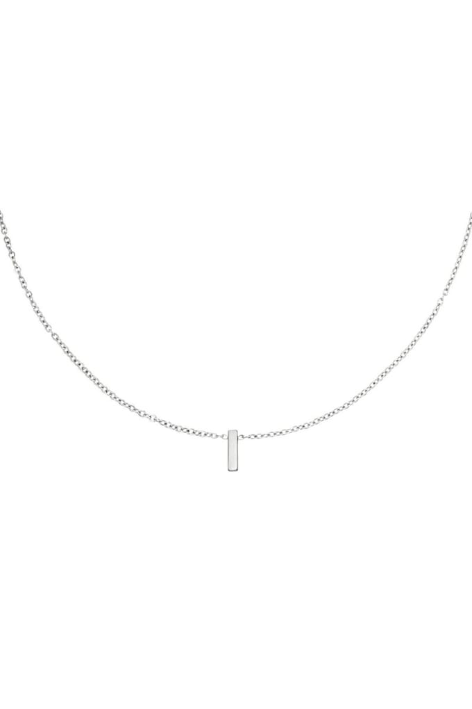 Edelstalen ketting initiaal I Zilver Stainless Steel