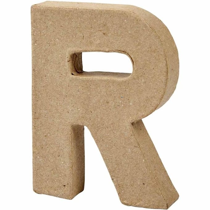Letter, R, H: 10 cm, B: 7,5 cm, dikte 1,7 cm, 1 stuk