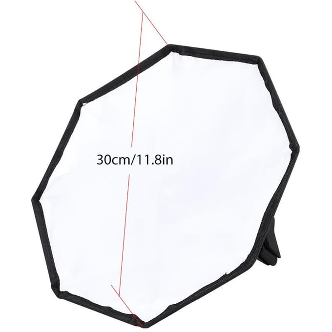Diffuseur de boîte à lumière pour flash universel portable de 30 cm pour Speedlite externe black