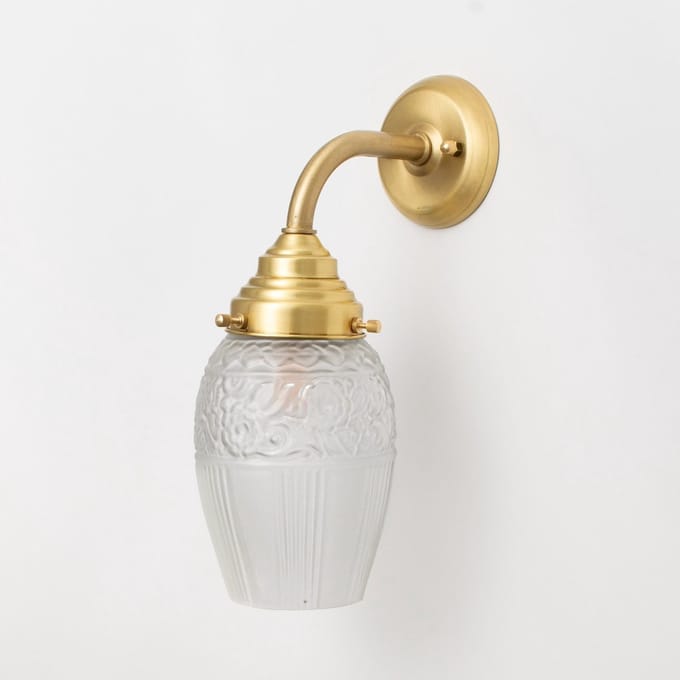 Wandlamp Flower Yard Geëtst Curve Messing - Art Deco Trade