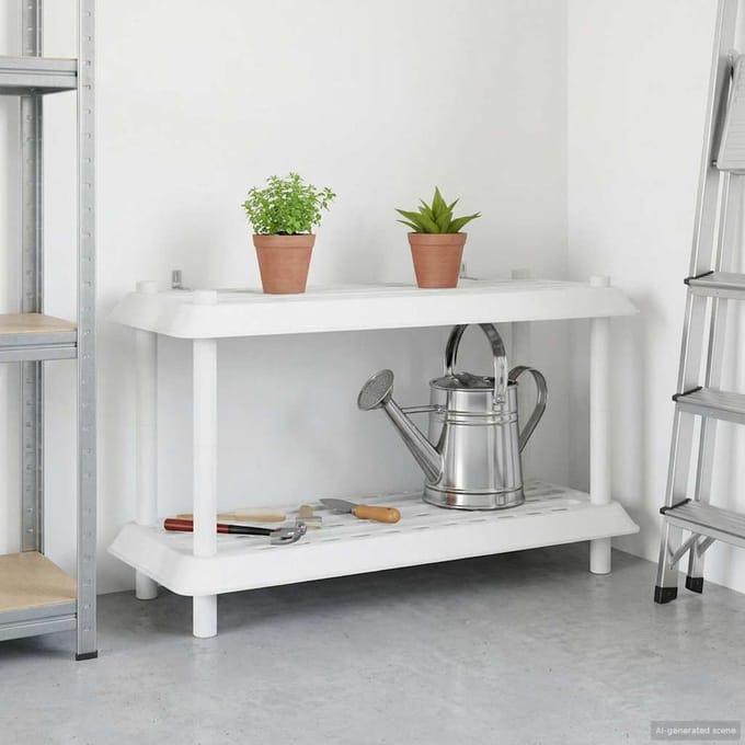 vidaXL - Plankenunit - 2-laags - 100 - x - 40 - x - 55,5 - cm - PP - Wit