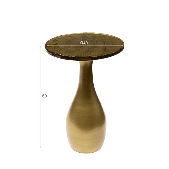 Hoyz Collection - Bijzettafel Eclipse Druppel M - Goud Antiek Finish