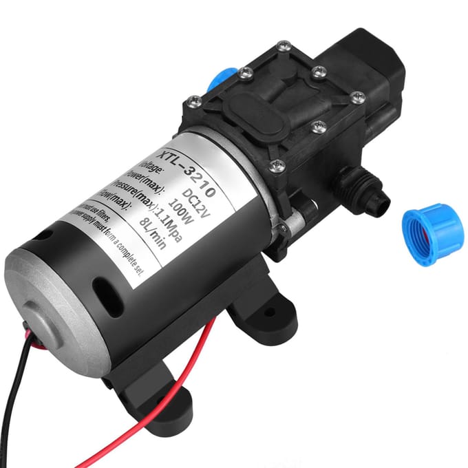 12V DC 100W 8L Min 160Psi Hogedruk Membraan Zelfaanzuigende Waterpomp voor Was