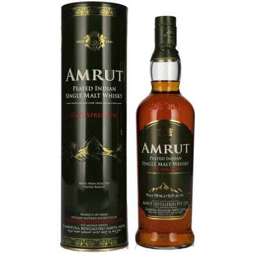 Amrut Whisky Amrut PEATED Indian Single Malt Whisky CASK STRENGTH 62,8% Vol. 0,7l in Tinbox