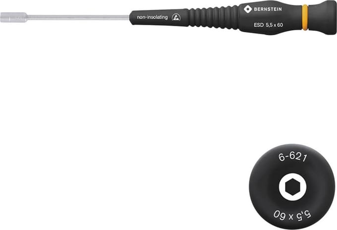 BERNSTEIN Tools for Electronics Bernstein Werkzeugfabrik Dopschroevendraaier ESD Sleutelbreedte (metrisch): 5.5 mm Koplengte: 60 mm