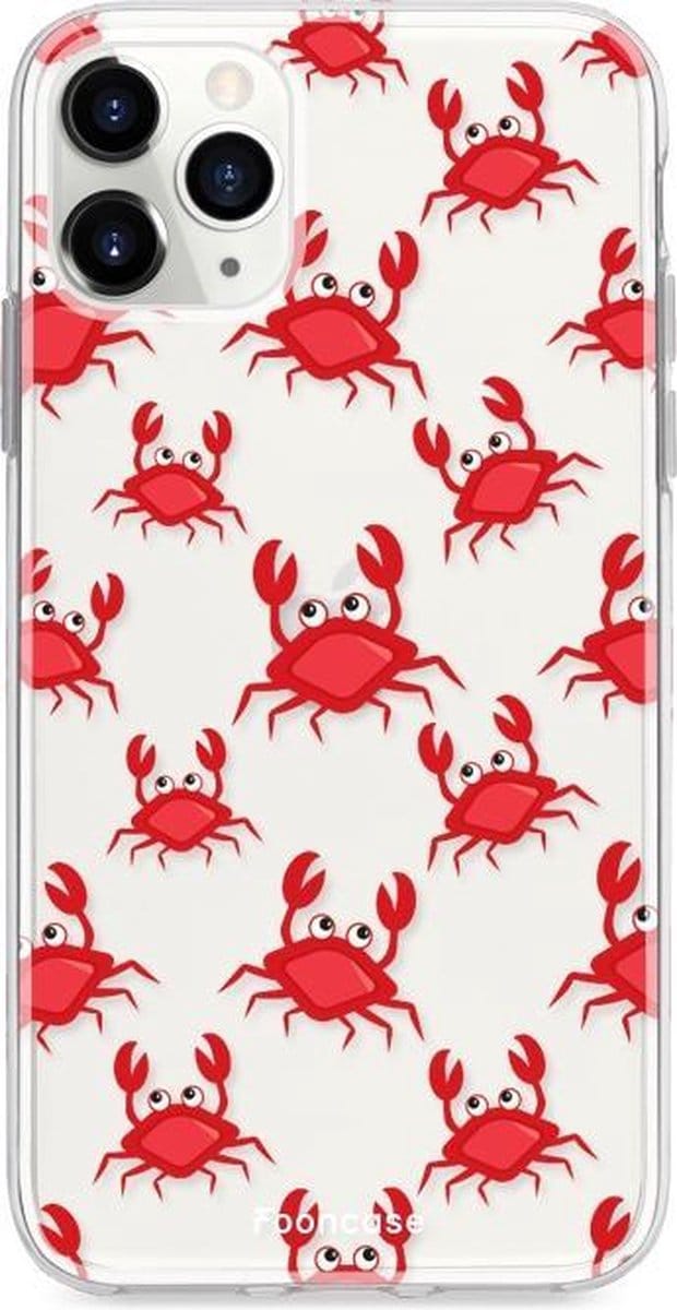Fooncase Hoesje Geschikt voor iPhone 12 Pro Max - Shockproof Case - Back Cover / Soft Case - Crabs / Krabbetjes / Krabben
