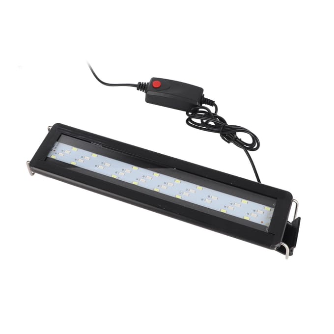 Lampe LED pour aquarium, changement de couleur, 3 niveaux réglables, 4 rangées, extensible black