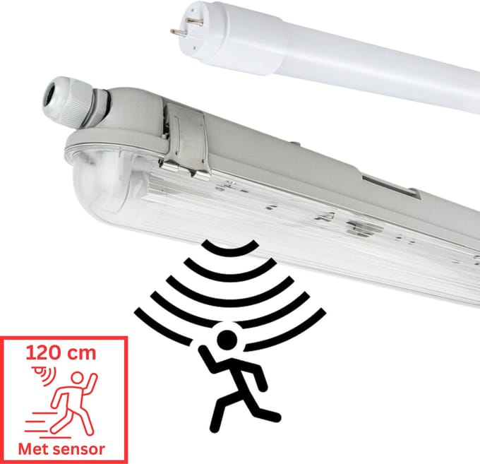 Prinos LED TL verlichting met sensor 120 cm - Bewegingssensor en daglicht - Universeel