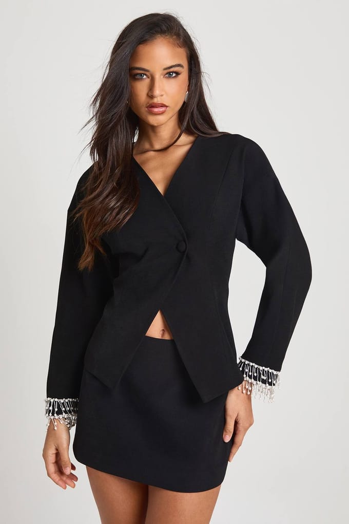 boohoo Dames Op maat gemaakte A-lijn mini-rok | Black | Maat: 16